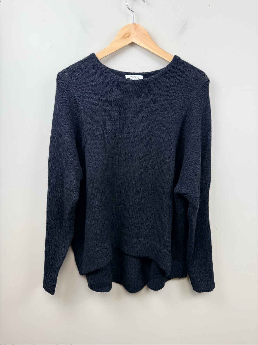 Helmut Lang black Crewneck Knit wool camel Sweater medium